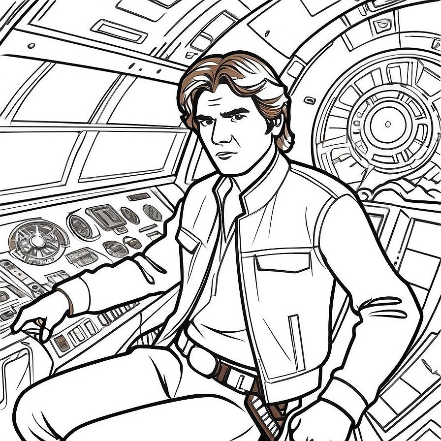 Navigate the galaxy with 'Han Solo's Adventure,' capturing the essence of space exploration and the charismatic spirit of one of its most iconic pilots. A galactic canvas awaits the creativity of Star Wars fans.