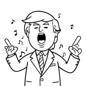 Cartoon Donald Trump Singing