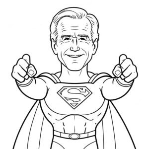 Cartoon Joe Biden As Superman