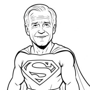 Cartoon Joe Biden As Superman