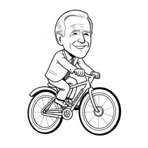Cartoon Joe Biden Riding A Bike