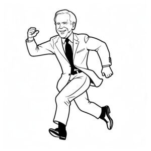 Cartoon Joe Biden Running