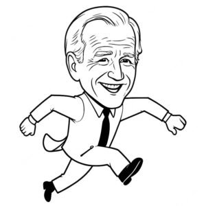 Cartoon Joe Biden Running