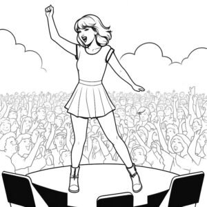 Cartoon Taylor Swift On Stage Singing