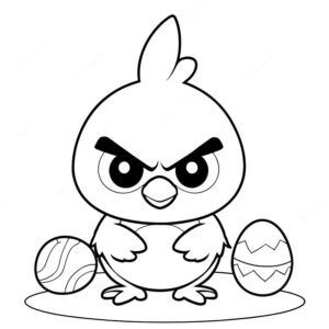 Easter Angry Bird Chicken With Easter Bunny