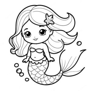 Cute Mermaid Swimming