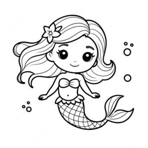Cute Mermaid Swimming