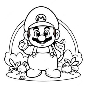 Cute Little Easter Super Mario With Easter Bunny