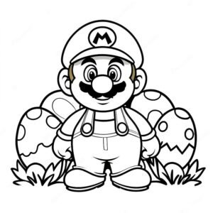 Easter Super Mario Stands With Easter Eggs
