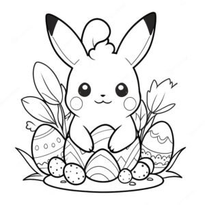 Easter With Pikachu Stands With Eggs