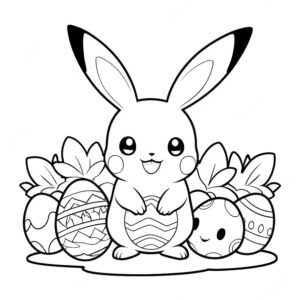 Easter With Pikachu Stands With Eggs