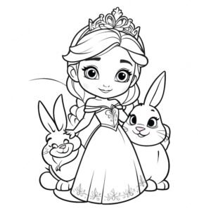 Elsa And Anna With Easter Bunny