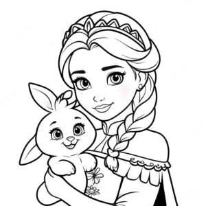 Elsa And Anna With Easter Bunny