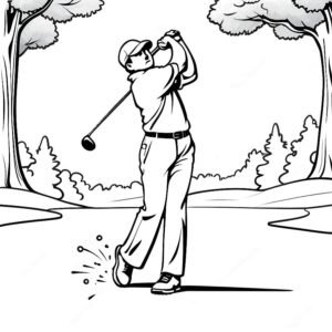 Golfer Taking A Swing