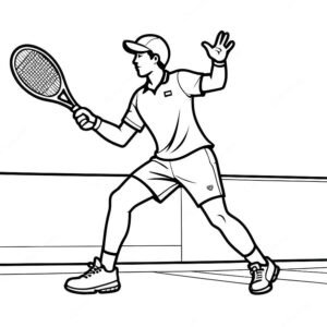 Tennis Player Serving