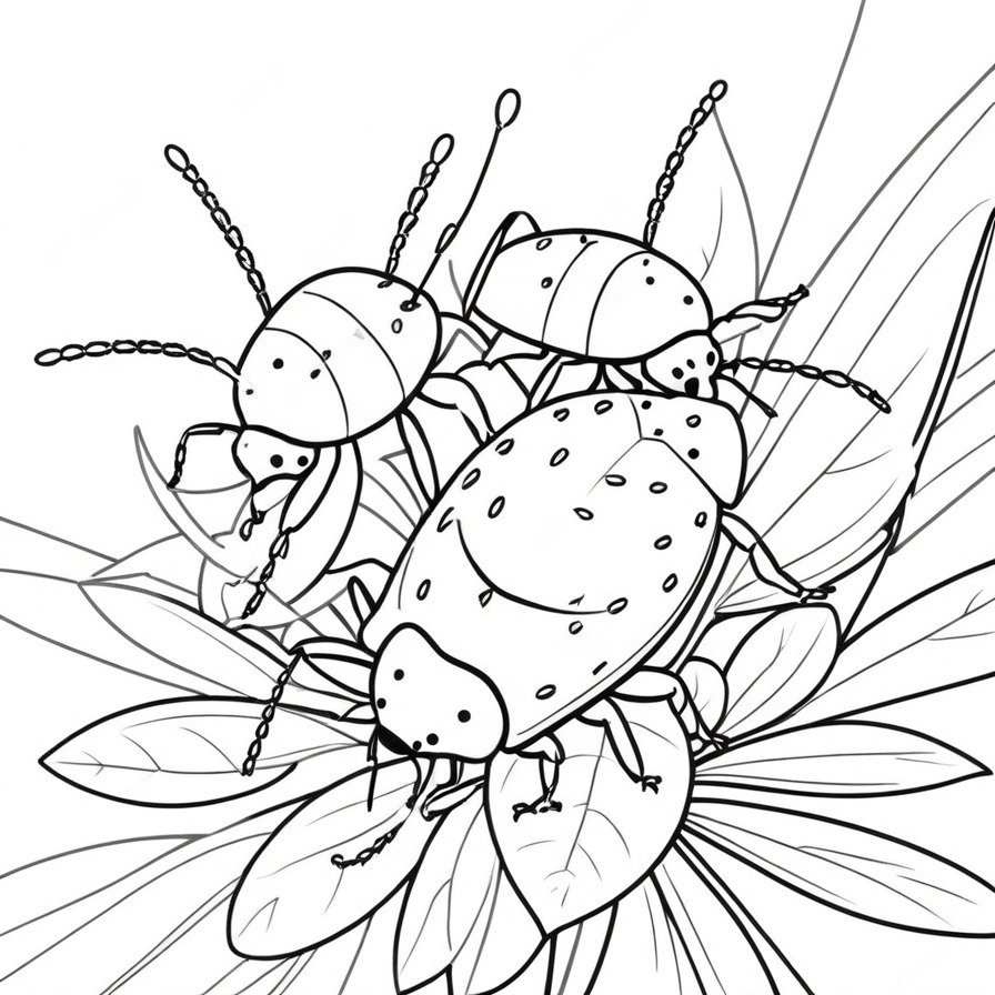 'Aphid's Garden Feast' coloring page offers a micro-view into the world of these small yet significant insects.