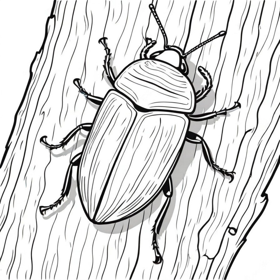 'Beetle's Bark Adventure' invites colorists to examine the intricate life of beetles and the detailed patterns of tree bark.