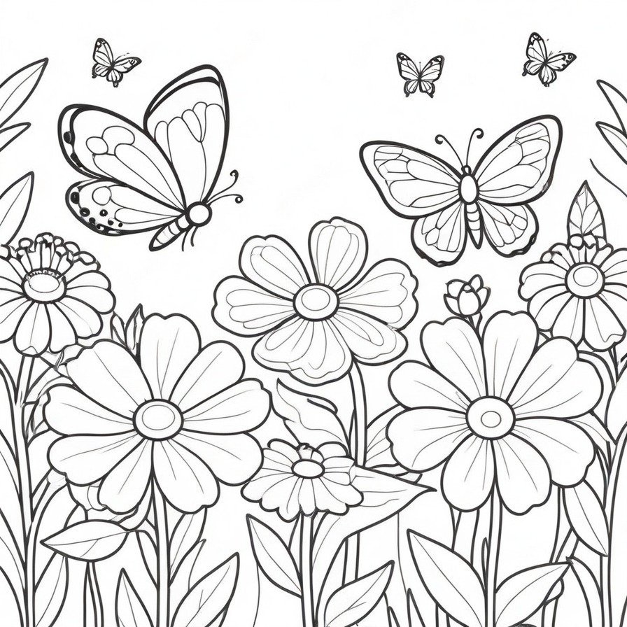 The 'Butterfly Garden' coloring page is a botanical journey, where the delicate dance of butterflies among blooms awaits the colorist's touch to bring out the intricate designs of nature's winged beauties.