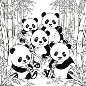 Charming Pandas In The Grove