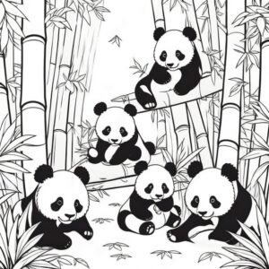 Charming Pandas In The Grove