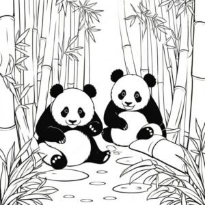 Charming Pandas In The Grove