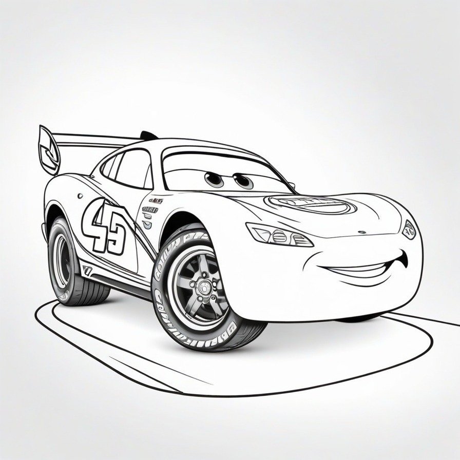 'Disney Cars' Lightning Race' is a high-octane coloring page that brings the thrill of the race to your fingertips, ready to be colored with speed and precision.