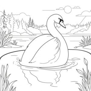 Elegant Swan Swimming