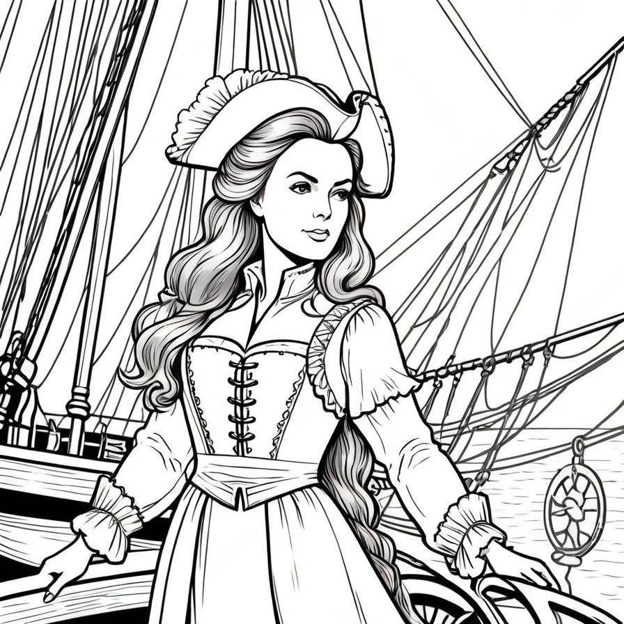 Lead the charge with 'Elizabeth Swann's Leadership,' a scene showcasing her strength and command at sea. Ideal for fans who admire Elizabeth's growth into a powerful leader, this coloring page provides a dynamic and inspiring coloring challenge.