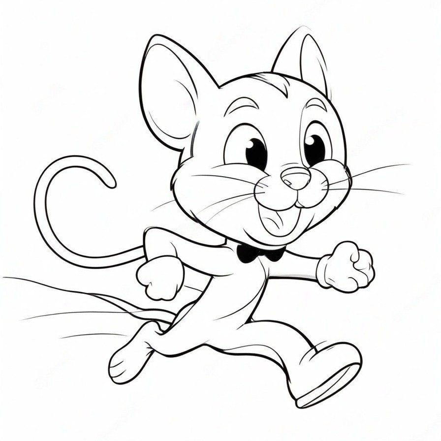 Relive the classic antics of 'Hanna-Barbera's Tom and Jerry Chase,' a coloring page that captures the enduring fun of the iconic cat and mouse duo.