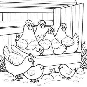 Hens Roosting In The Coop