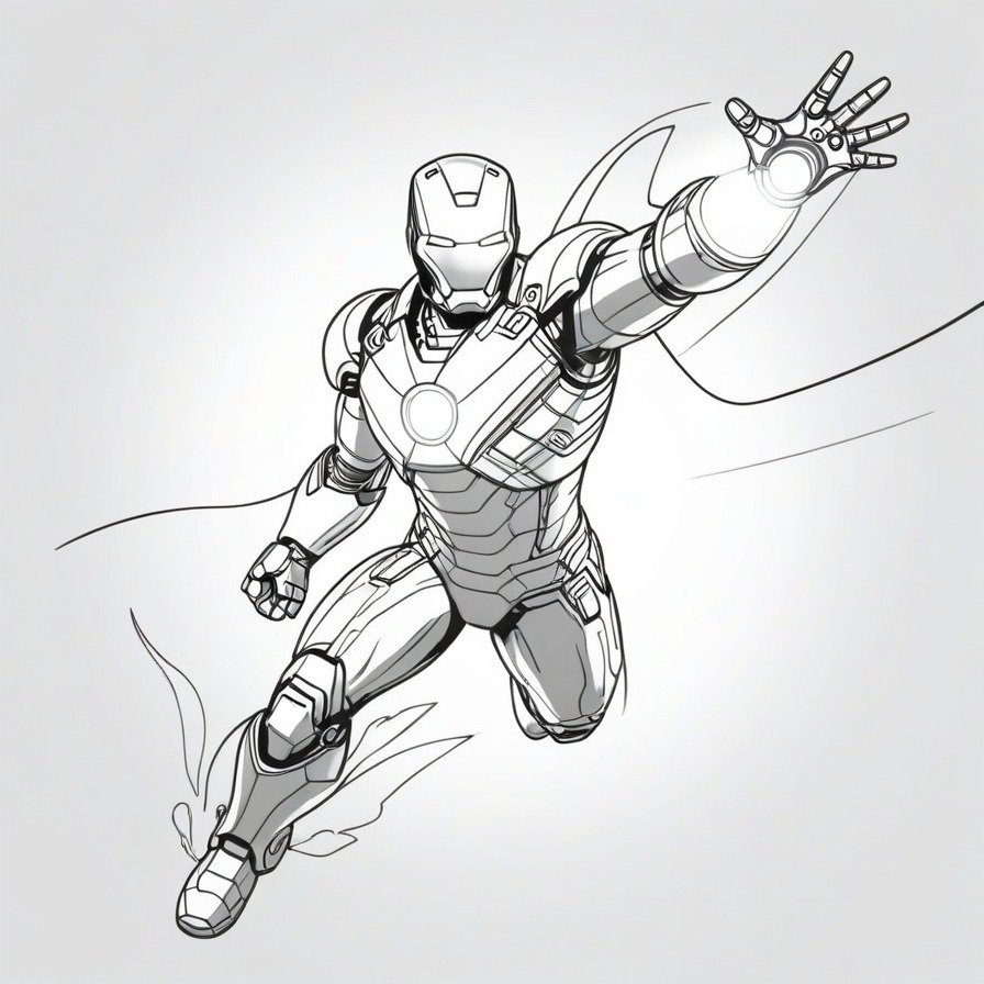 'Iron Man's Tech Triumph' is a thrilling coloring page that brings superhero action to life, showcasing the ingenuity and power of Tony Stark's creation.