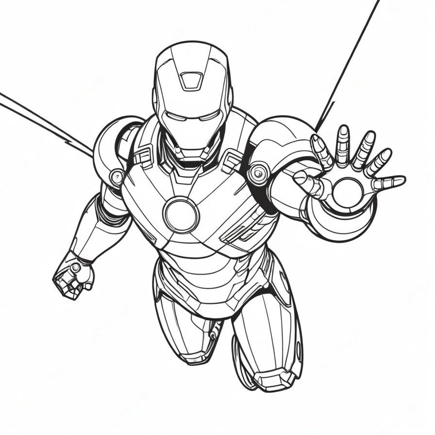 'Iron Man's Tech Triumph' is a thrilling coloring page that brings superhero action to life, showcasing the ingenuity and power of Tony Stark's creation.