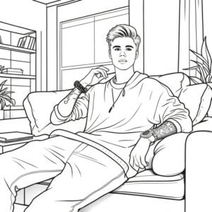 Justin Bieber Relaxing At Home