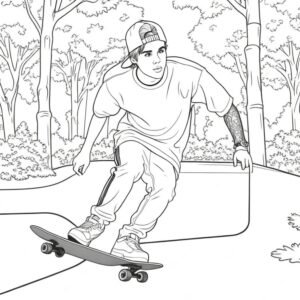 Justin Bieber Skateboarding Session