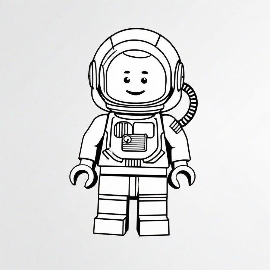 'LEGO Classic Astronaut' is ready to embark on a cosmic coloring adventure. The minimalist approach to the space suit and the absence of a background invite colorists to dream up their own interstellar landscapes.