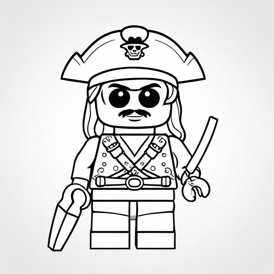 'LEGO Classic Pirate' takes young colorists on an adventure across the seven seas, with a pirate figure that's both iconic and fun to color.