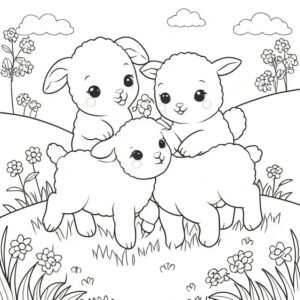 Lambs Frolicking In Spring