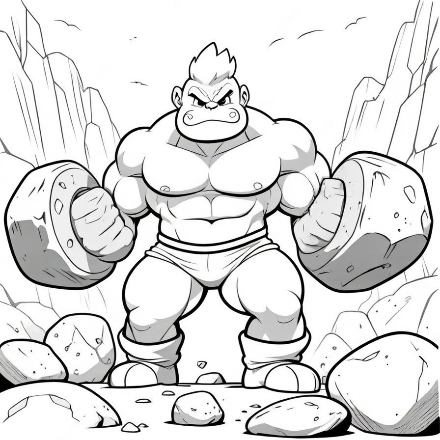 Witness 'Machamp's Power Lift,' a powerful portrayal of Machamp's physical capabilities. This coloring page is ideal for fans who admire the raw power and formidable physique of this fighting-type Pokémon, providing a challenging and inspiring coloring experience.