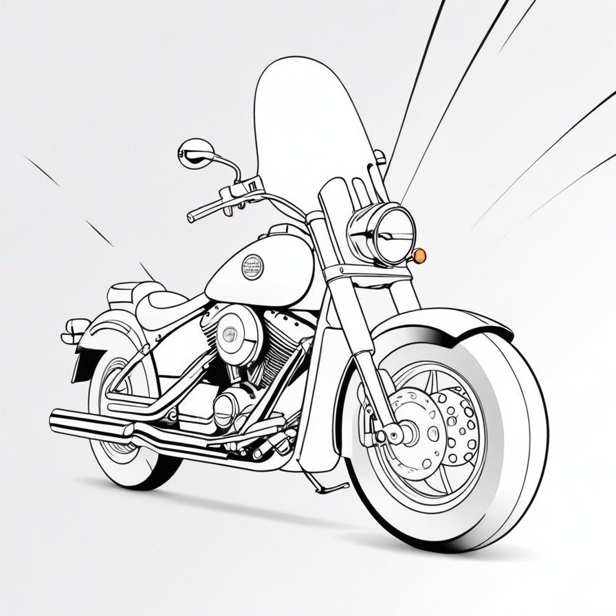 Hit the road with 'Mighty Motorcycle,' a coloring page for those who dream of cruising the highways on two wheels, feeling the rush of wind and the spirit of adventure.