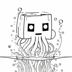 Minecraft Squid’s Underwater Scene