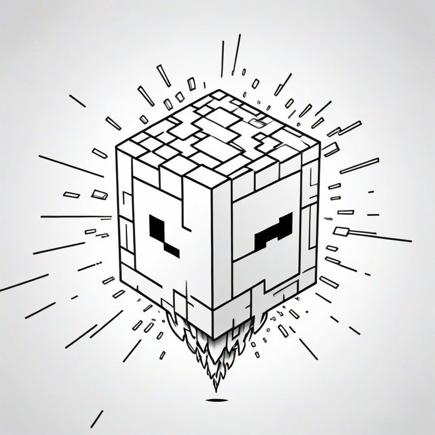 'Minecraft TNT's Explosive Moment' coloring page is perfect for those who want to add a bang to their artwork, featuring the game's iconic red TNT.