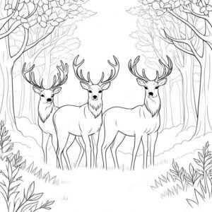 Noble Stags In The Mist