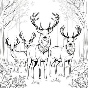 Noble Stags In The Mist