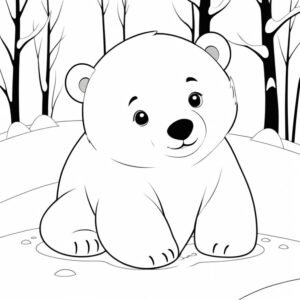 Polar Cub’s First Snow