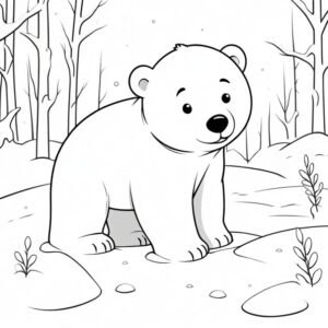 Polar Cub’s First Snow