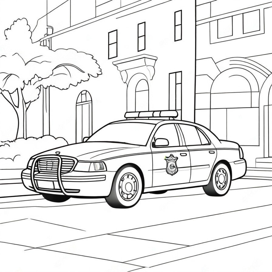 Maintain order with 'Police Patrol on Duty,' a coloring page that spotlights the day-to-day operations of police vehicles, a tribute to those who protect and serve.