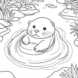 Single Otter Floating