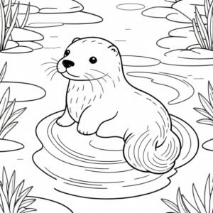 Single Otter Floating