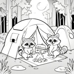 Sly Raccoons In The Night