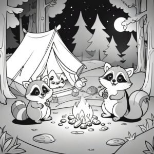 Sly Raccoons In The Night